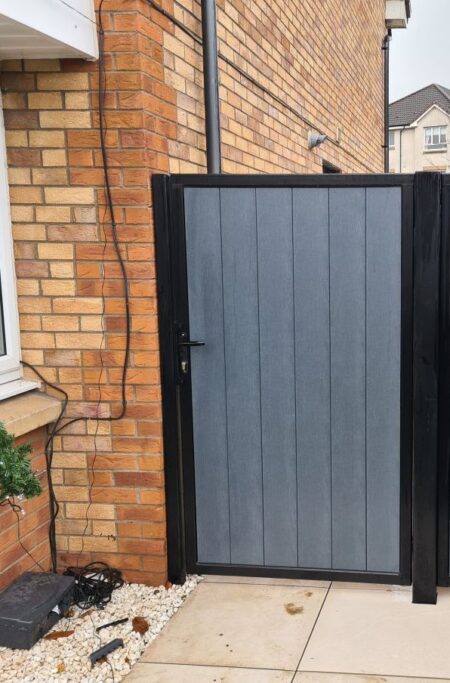 tall composite side gate metal black grey boards