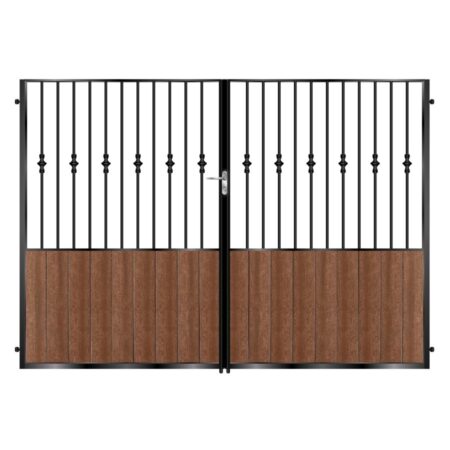Page Tall Composite Driveway Gate - Mahogany - Dark Brown_c