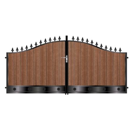 Richardson Short Composite Driveway Gate - Mahogany - Dark Brown_c