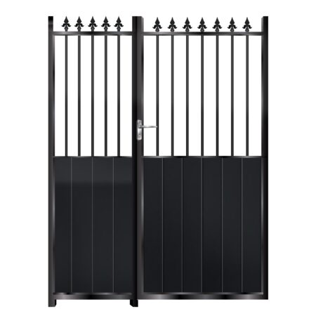 Tomlinson Tall Aluminium Side Gates & Fixed Panel - Black_c