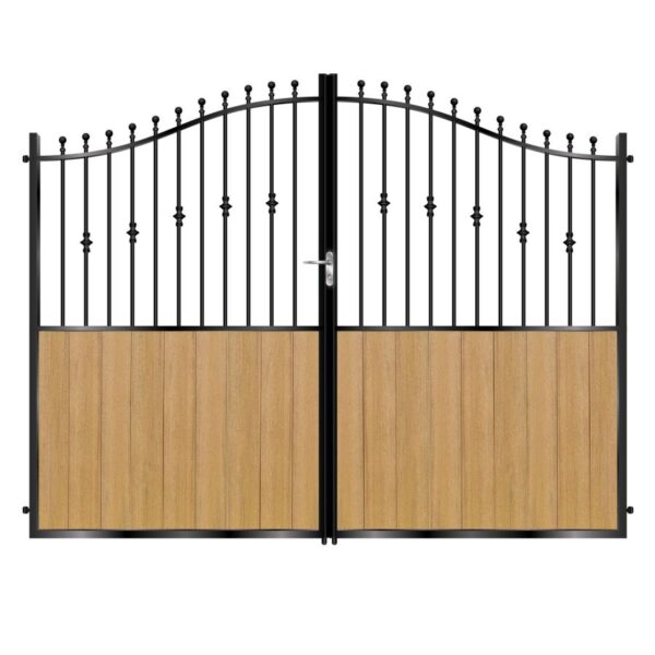 Wallace Tall Composite Driveway Gate - Golden Oak Light Brown_c