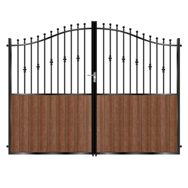 Wallace Tall Composite Driveway Gate - Mahogany - Dark Brown_c