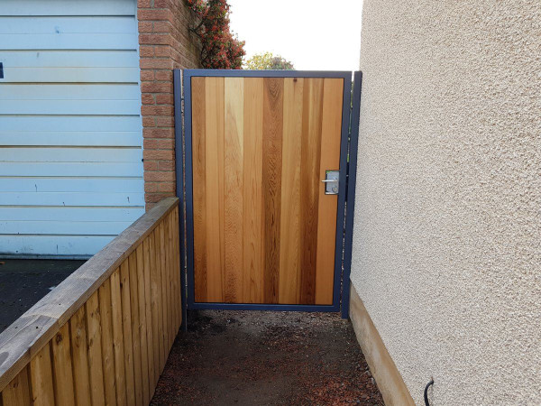 Metal Framed Timber Tall Side Gate
