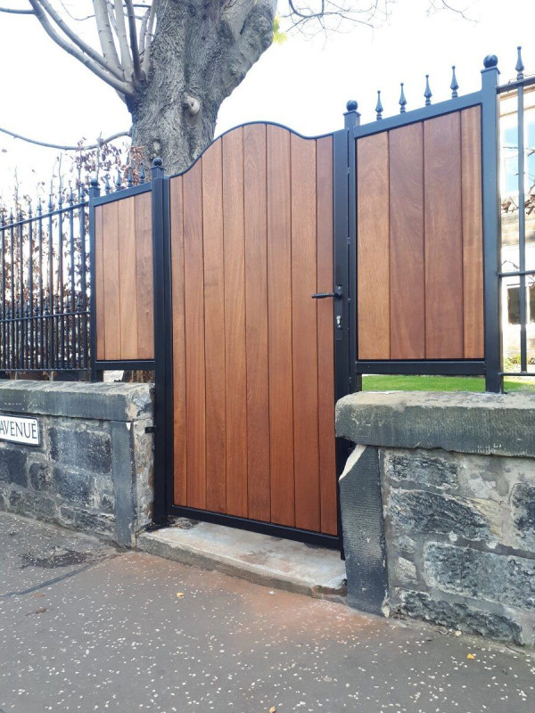 Tall Metal Framed Timber Garden Gate