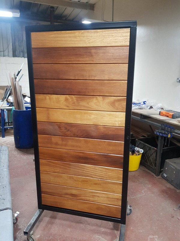 Tall Metal Framed Timber Side Gate