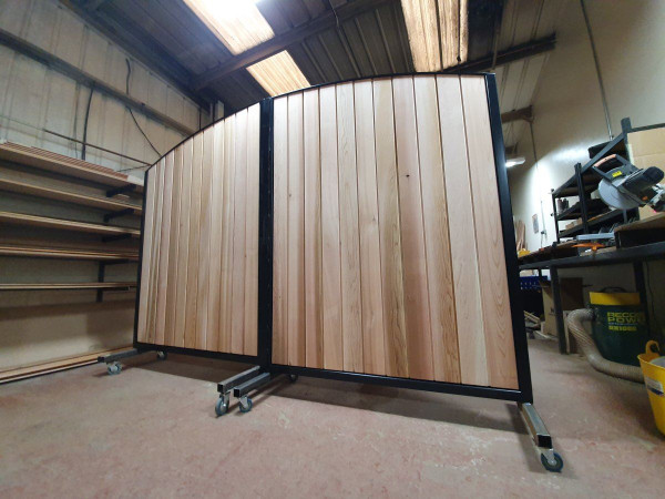 Tall Sliding Metal Framed Timber Driveway Gate