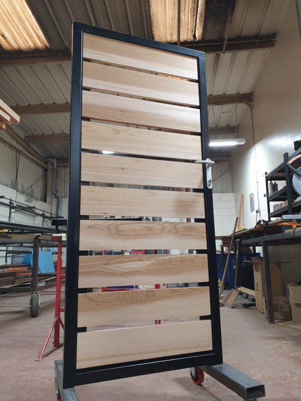 Tall Metal Framed Timber Side Gate