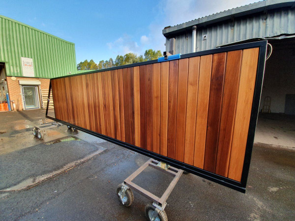 Tall Metal Framed Timber Sliding Gate Panel