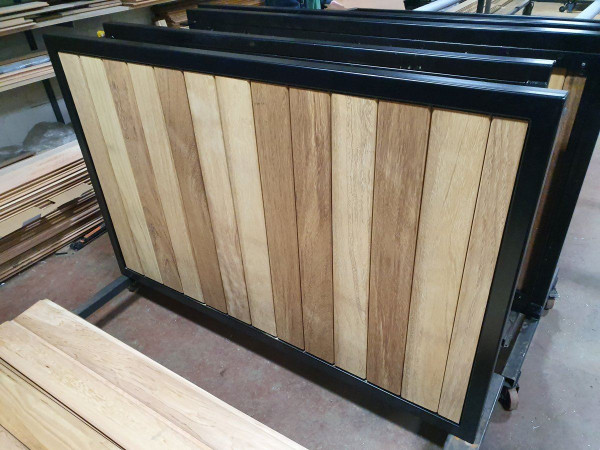 Short Metal Framed Timber Gate Panels