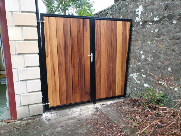 Tall Metal Framed Timber Side Gate