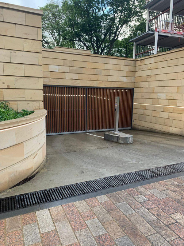 Short Metal Framed Cedar Driveway Gates
