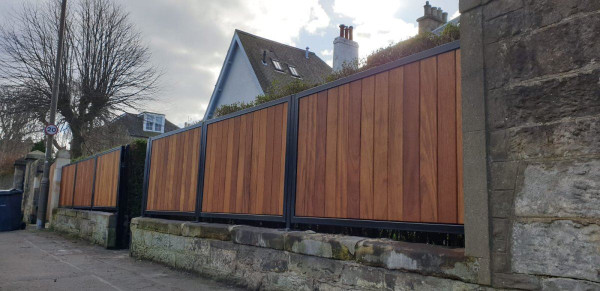 Tall Metal Framed Timber Fencing
